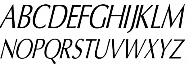 Oregon LDO Condensed Oblique Caratteri MAIUSCOLE