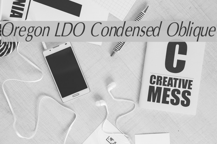 Oregon LDO Condensed Oblique Font examples