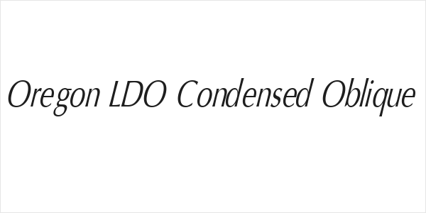 Oregon LDO Condensed Oblique Logo