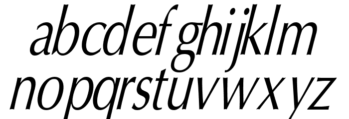 Oregon LDO Condensed Oblique Font LOWERCASE