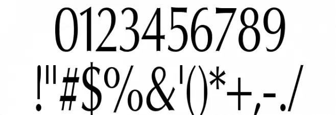 Oregon LDO Condensed Font OTHER CHARS