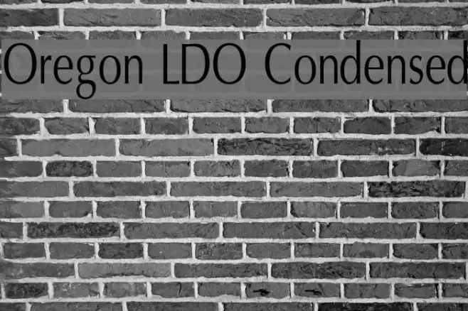Oregon LDO Condensed Font examples