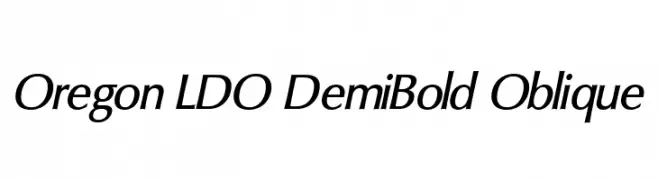Oregon LDO DemiBold Oblique  免费字体下载