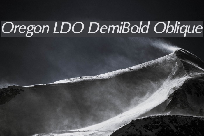 Oregon LDO DemiBold Oblique Font examples