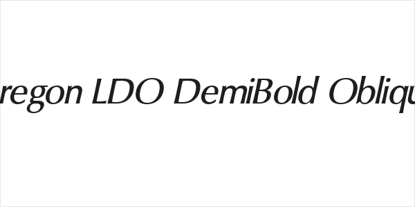 Oregon LDO DemiBold Oblique Logo