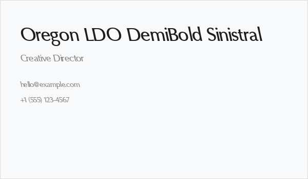 Oregon LDO DemiBold Sinistral Business Card