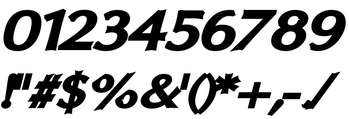 Oregon LDO Extended Black Oblique Font OTHER CHARS