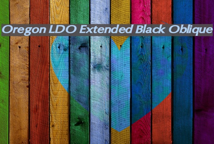 Oregon LDO Extended Black Oblique Font examples