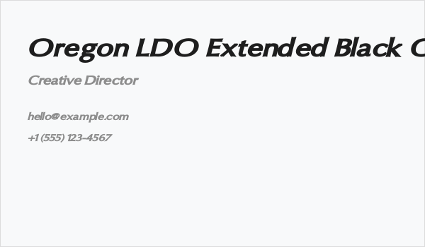 Oregon LDO Extended Black Oblique Business Card