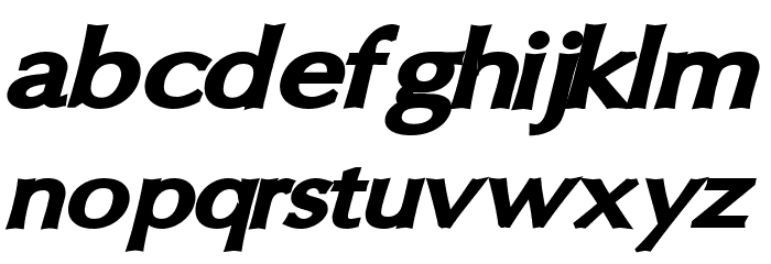 Oregon LDO Extended Black Oblique Font LOWERCASE