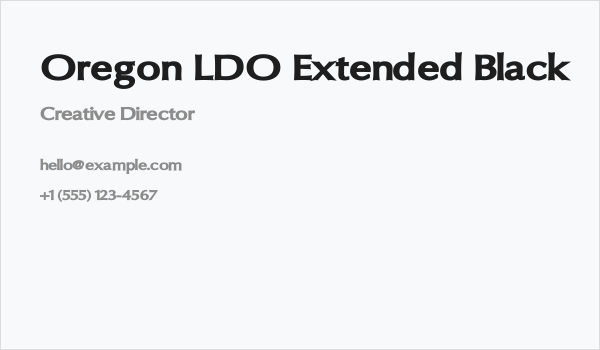 Oregon LDO Extended Black Business Card