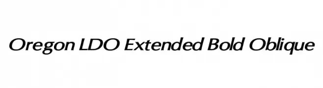 Oregon LDO Extended Bold Oblique  Frei Schriftart Herunterladen