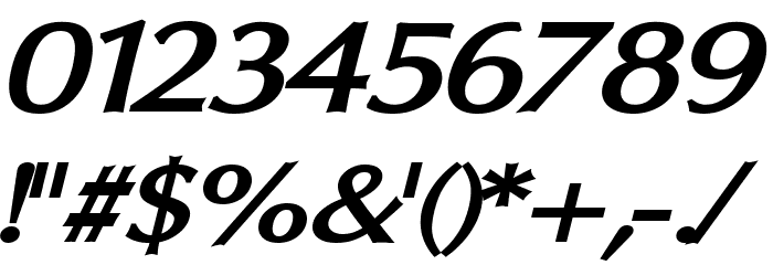 Oregon LDO Extended Bold Oblique Font OTHER CHARS