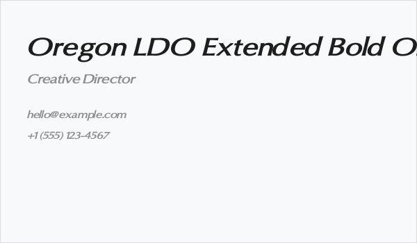 Oregon LDO Extended Bold Oblique Business Card