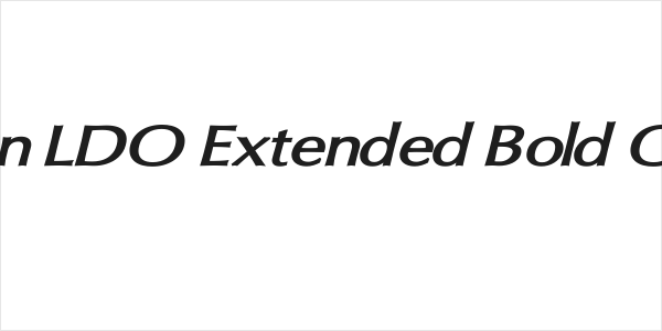 Oregon LDO Extended Bold Oblique Logo