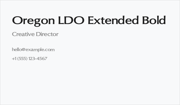 Oregon LDO Extended Bold Business Card