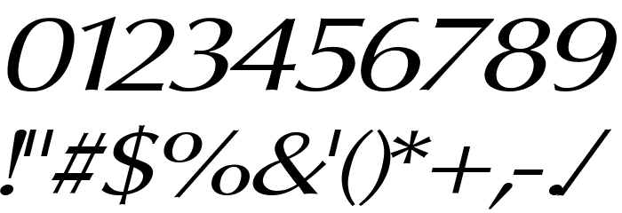 Oregon LDO Extended Oblique Font OTHER CHARS