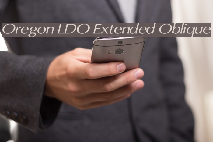 Oregon LDO Extended Oblique Font examples