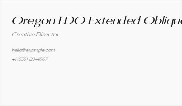 Oregon LDO Extended Oblique Business Card
