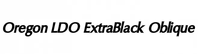 Oregon LDO ExtraBlack Oblique  Frei Schriftart Herunterladen