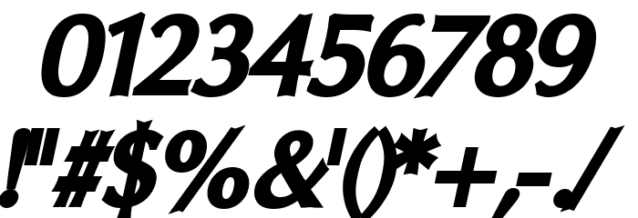 Oregon LDO ExtraBlack Oblique Font OTHER CHARS