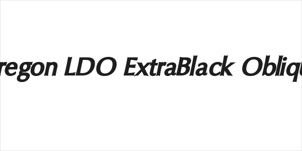 Oregon LDO ExtraBlack Oblique Logo