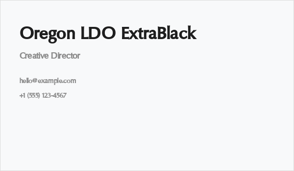 Oregon LDO ExtraBlack Business Card