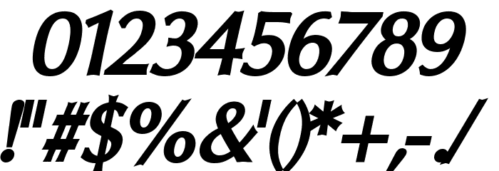 Oregon LDO ExtraBold Oblique Font OTHER CHARS