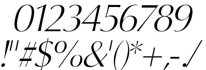 Oregon LDO Light Oblique Font OTHER CHARS