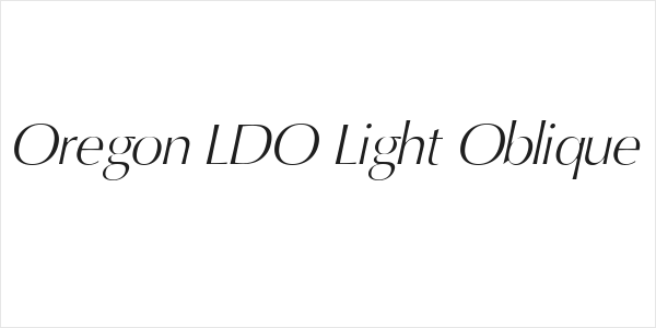 Oregon LDO Light Oblique Logo