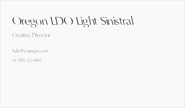 Oregon LDO Light Sinistral Business Card