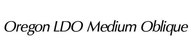 Oregon LDO Medium Oblique  Скачать бесплатные шрифты