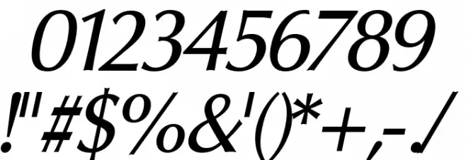 Oregon LDO Medium Oblique Font OTHER CHARS