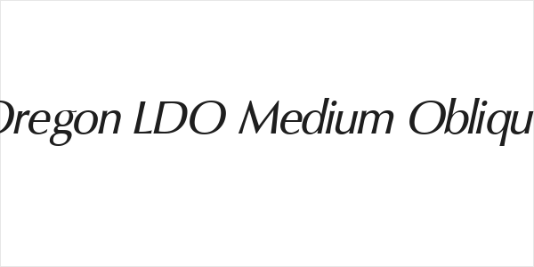 Oregon LDO Medium Oblique Logo