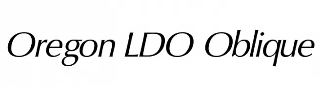 Oregon LDO Oblique  Скачать бесплатные шрифты
