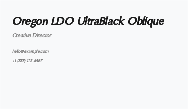 Oregon LDO UltraBlack Oblique Business Card