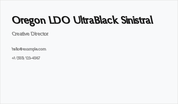 Oregon LDO UltraBlack Sinistral Business Card
