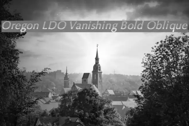 Oregon LDO Vanishing Bold Oblique Font examples