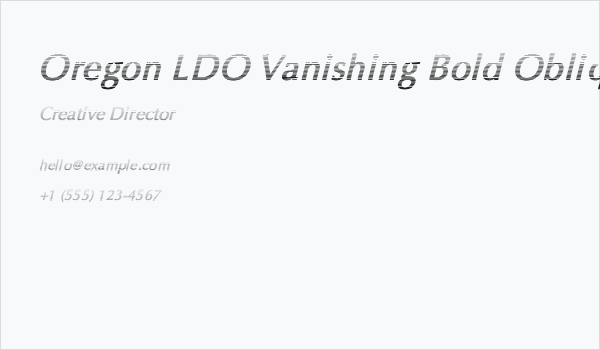 Oregon LDO Vanishing Bold Oblique Business Card