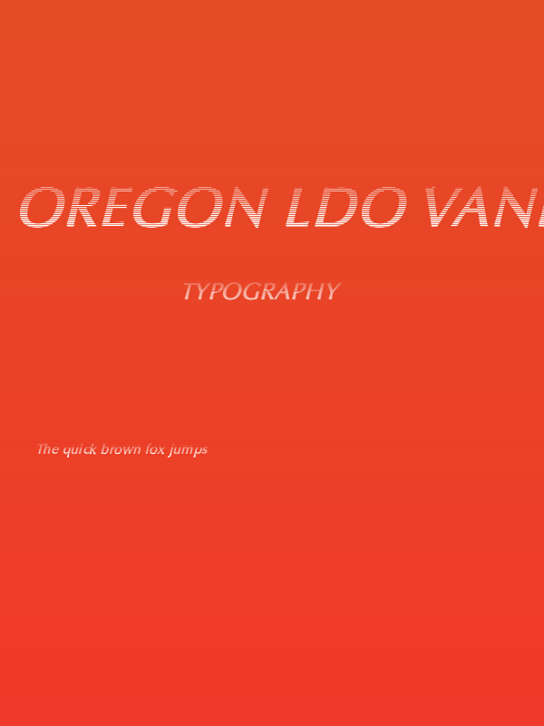Oregon LDO Vanishing Bold Oblique Poster