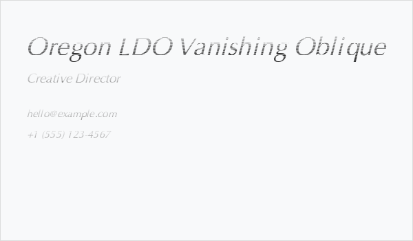 Oregon LDO Vanishing Oblique Business Card