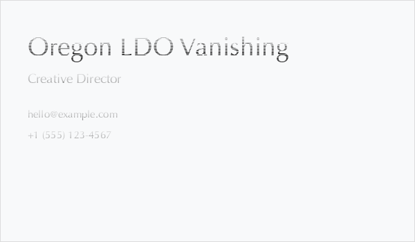 Oregon LDO Vanishing Business Card