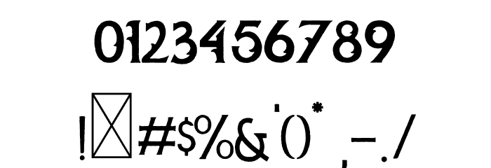 Oregon Rough Font OTHER CHARS