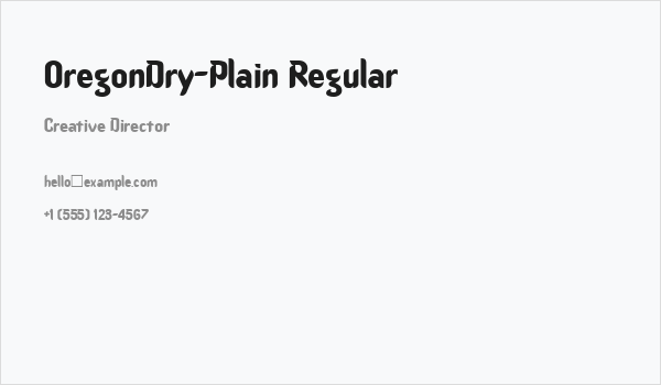 OregonDry-Plain Regular Business Card