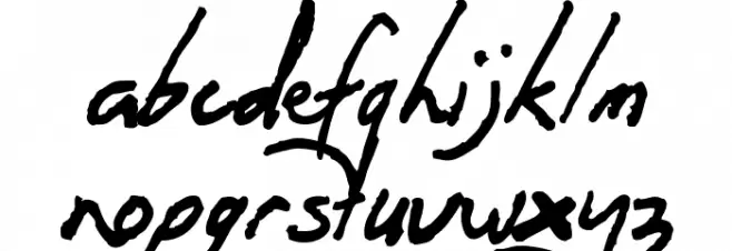 OrenScript Schriftart Kleinbuchstaben