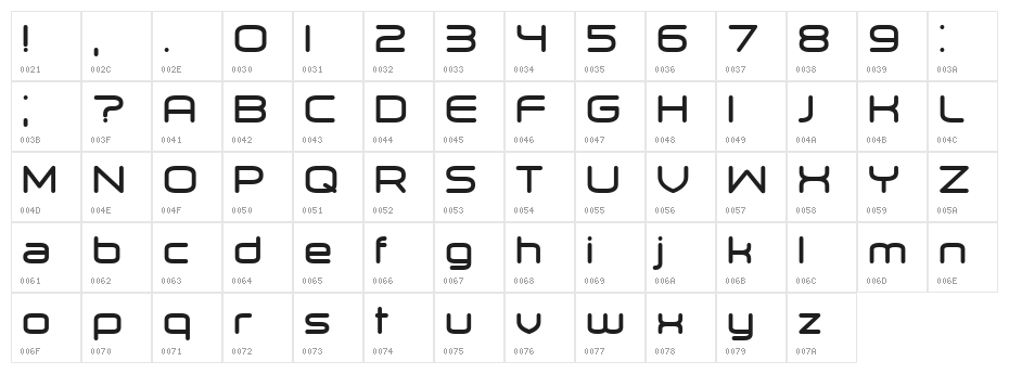 Orenburg Bold Character Map