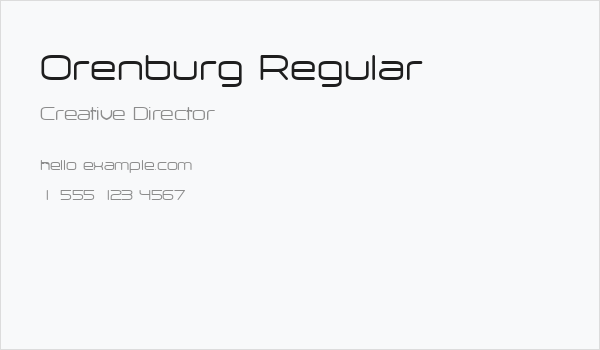 Orenburg Regular Business Card
