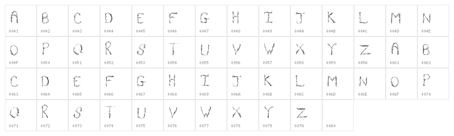 OrganicVines Character Map