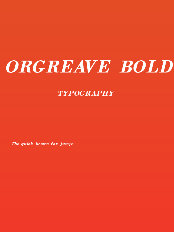 Orgreave Bold Italic Poster