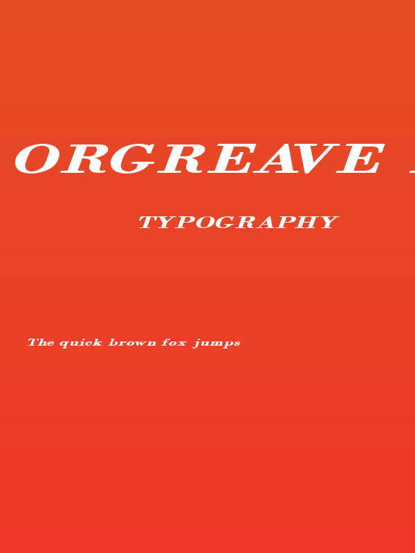 Orgreave Extended Bold Italic Poster